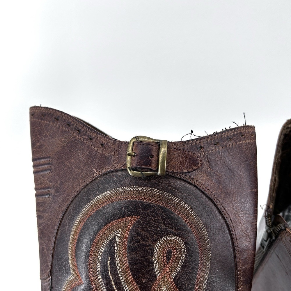 Cowgirl Festival Boots Womens 7.5 Tall Leather Embroidered Western Concert Rodeo - Picture 7 of 16